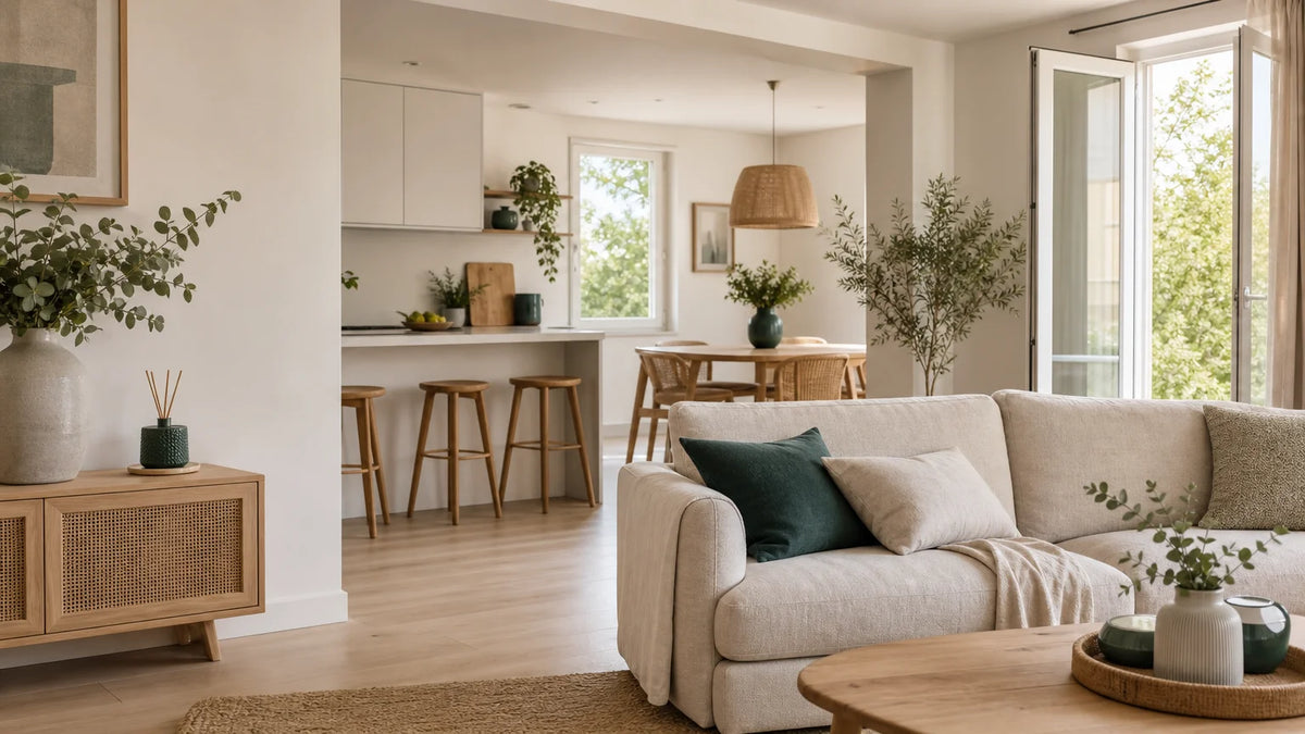 Intérieur français aéré avec diffuseur d’ambiance discret