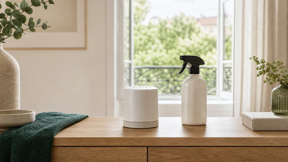 Diffuseur naturel et spray génériques dans un intérieur français Imagen