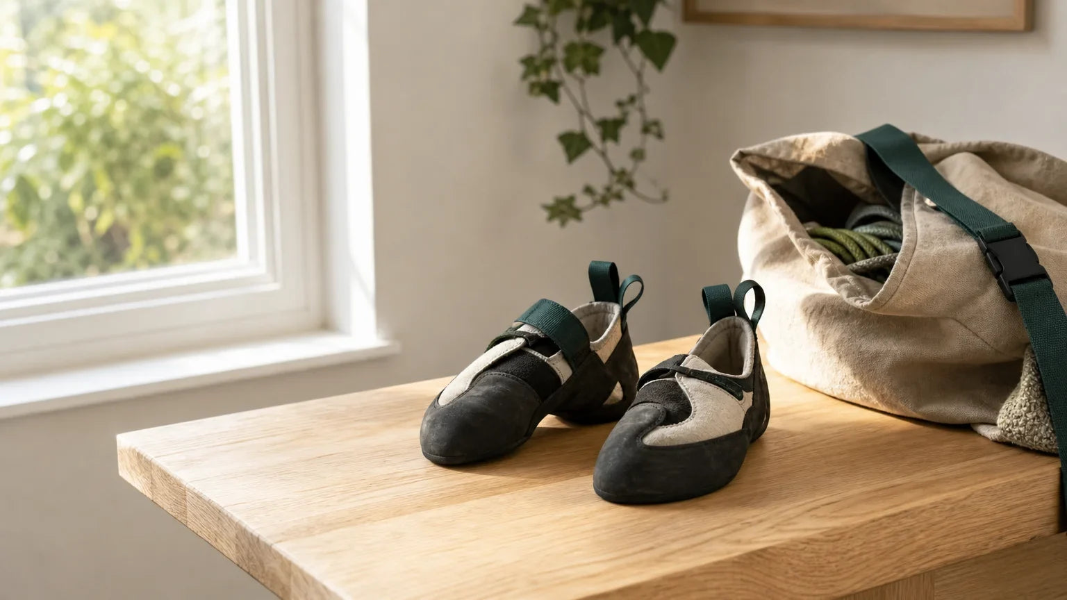 Chaussons d’escalade aérés après une séance