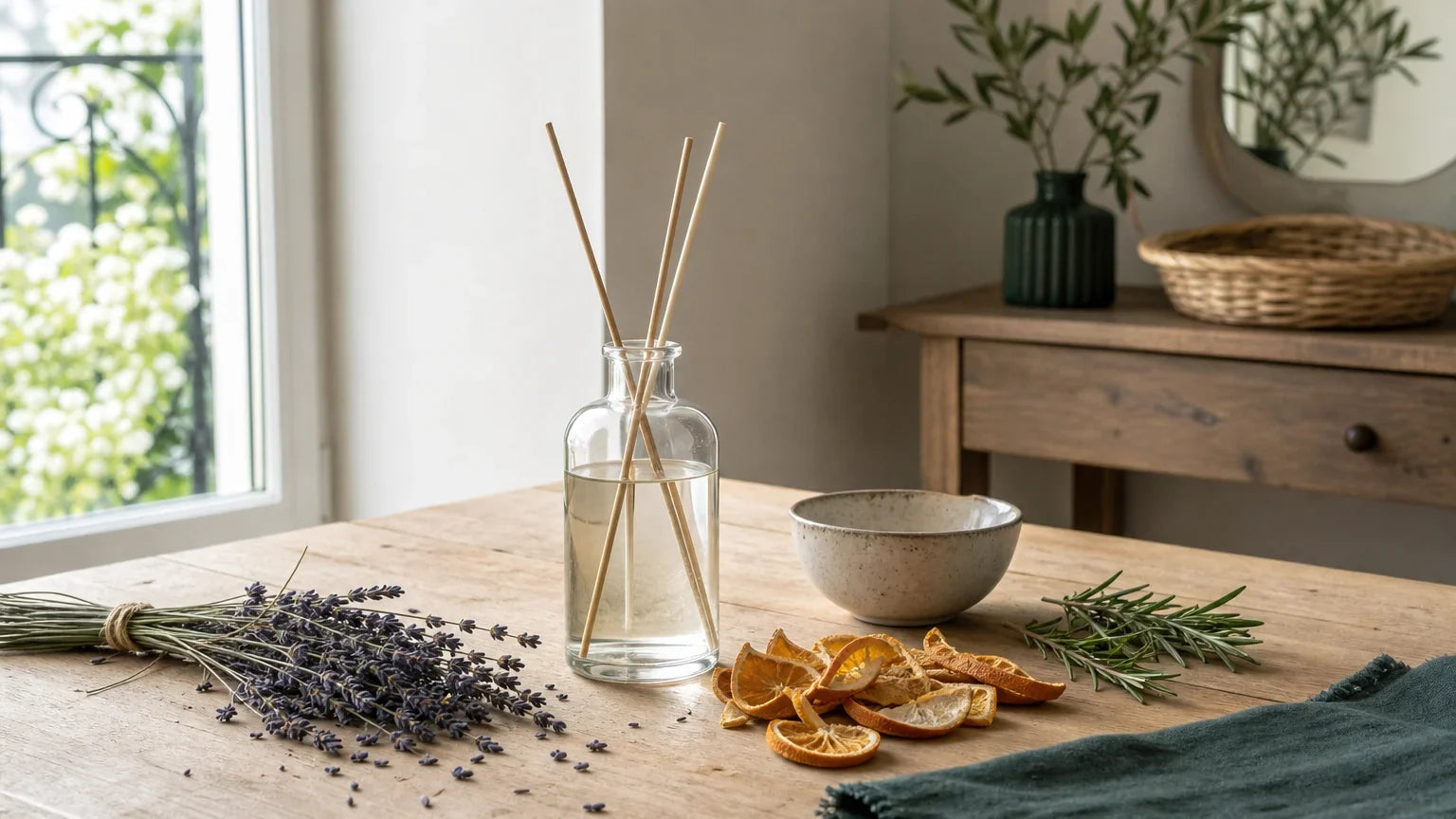 Composition naturelle pour fabriquer un parfum d’intérieur maison Image