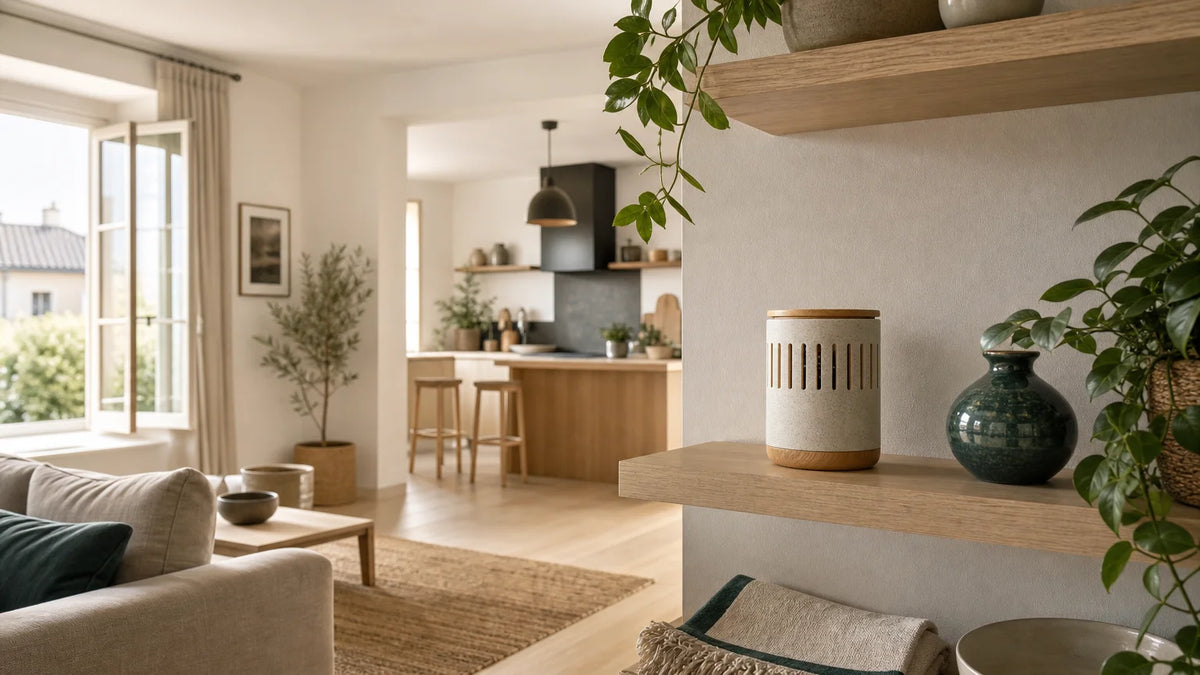 Intérieur français aéré avec diffuseur anti-odeurs générique