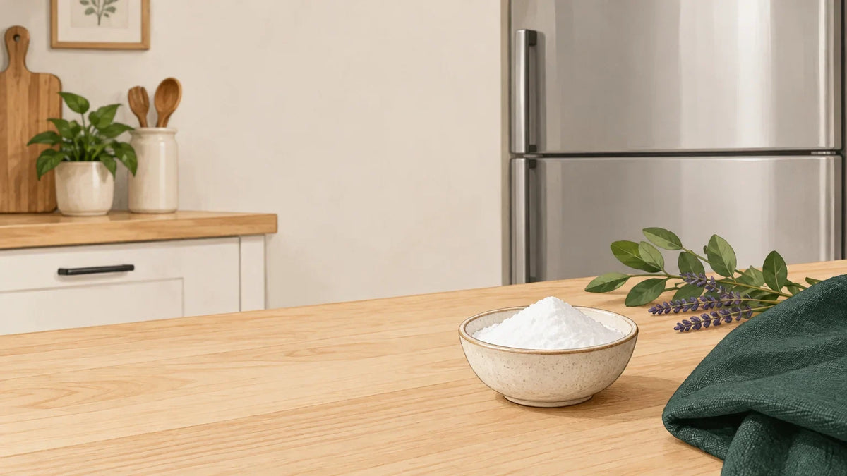 Coupelle de bicarbonate dans une cuisine lumineuse Bild