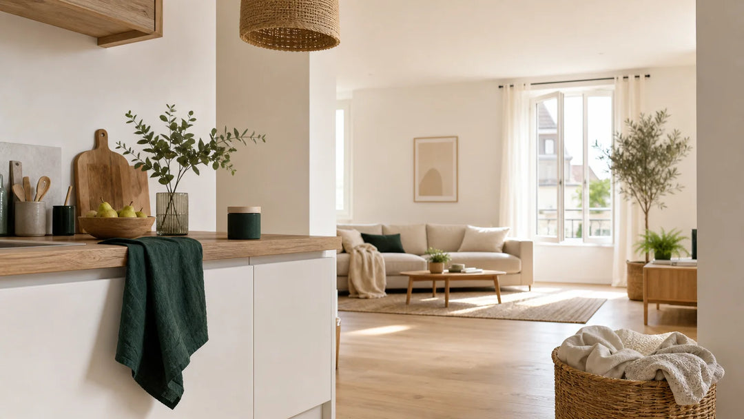 Intérieur français chaleureux avec fenêtre ouverte pour renouveler l’air
